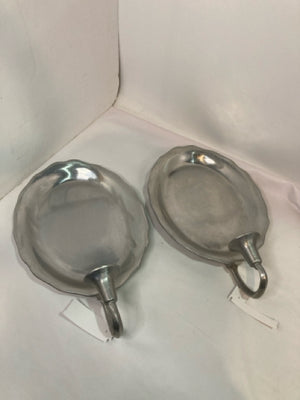 Sconce Silver Aluminum Pair Candle Holders