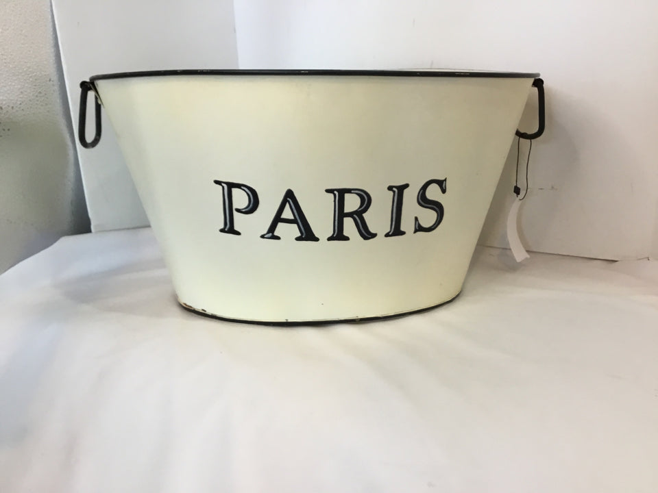 White/Black Metal Paris Bucket