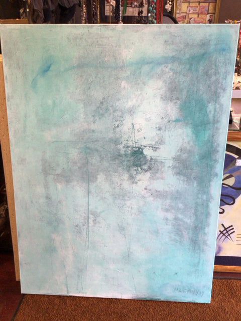 Original Blue Canvas Abstract Art