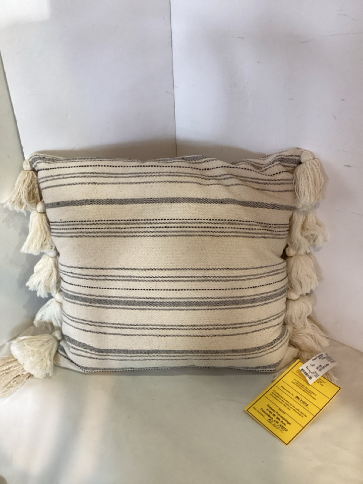 Cream/Black Stripe Pillow