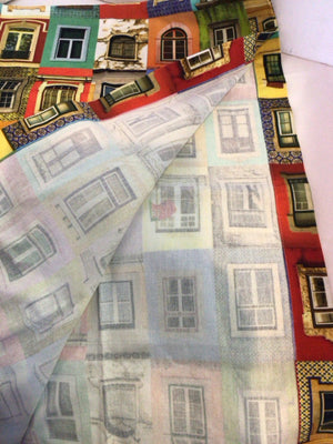 Multi-Color Cotton Windows Table Runner