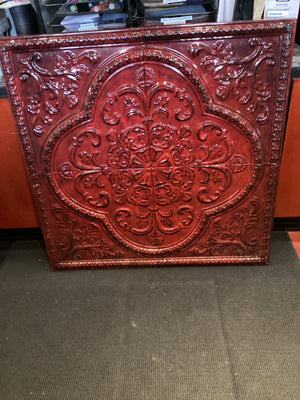 Metal Tile Red Wall Decoration