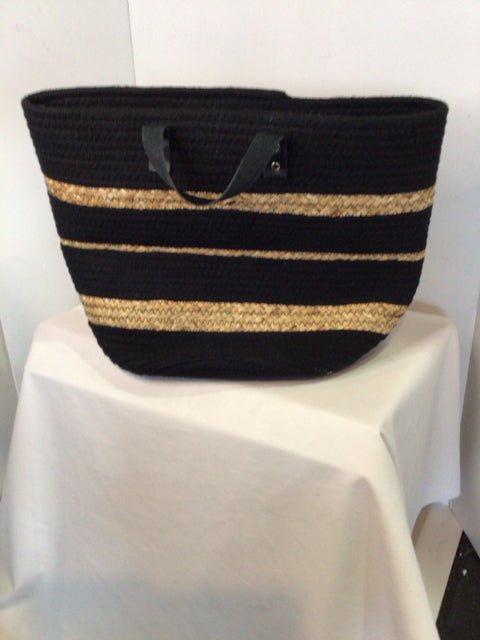 Black/Tan Cloth Stripe Basket