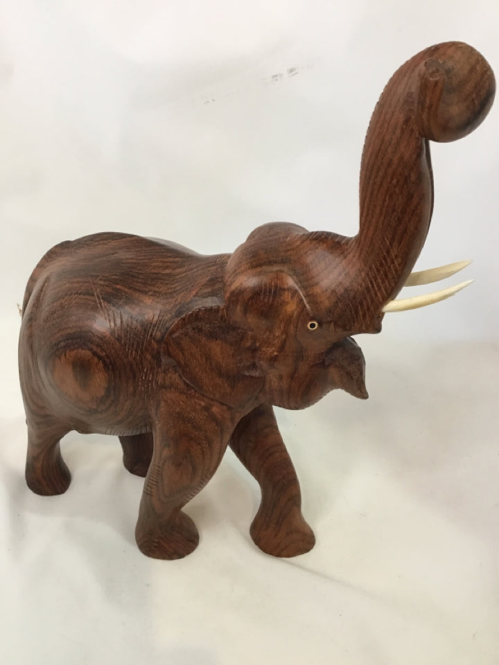 Brown Wood Elephant Figurine