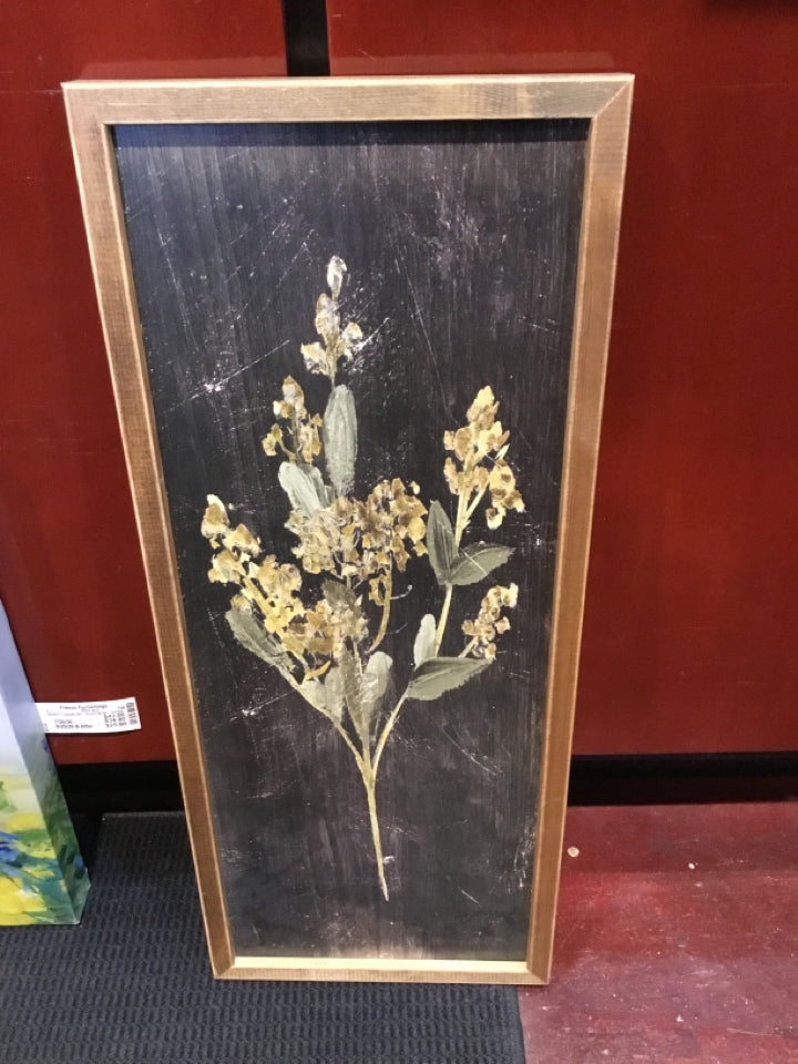 Wood Botanicals Green/Yellow Wall Decoration Art