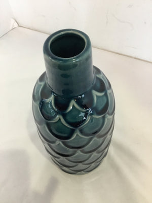 Blue Ceramic Scale Vase