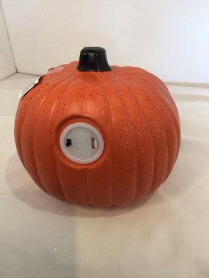 Halloween Orange Plastic Light up Jack-o-Lantern Holiday Item