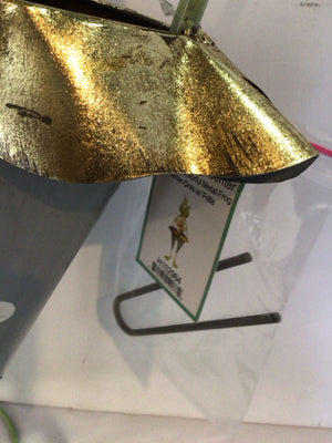 Green Metal Frog Planter