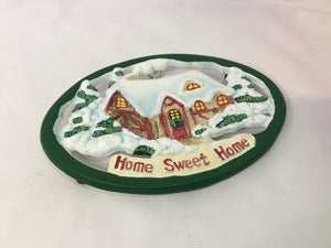 Trivet Cast Iron Home Sweet Home Winter Holiday Item