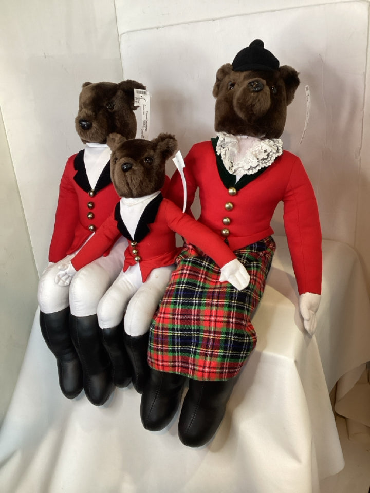 Christmas Red/Brown Stuffed Fox Family Holiday Item