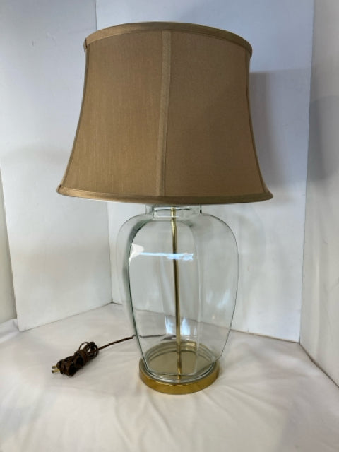 Clear/Gold Glass Lamp