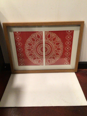 Red/white Abstract Framed Art