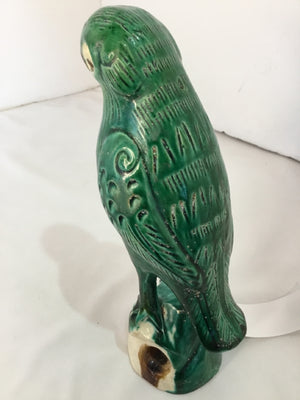 Vintage Green Ceramic Parrot Sancai Glaze Incense Burner