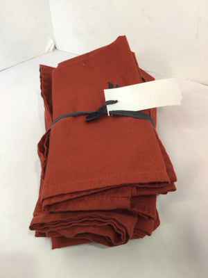 Set of 12 Rust Cotton Napkins