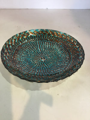 Blue Glass Iridescent Bowl