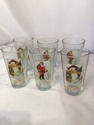 Glasses Clear Glass Set of 6 Christmas Holiday Item