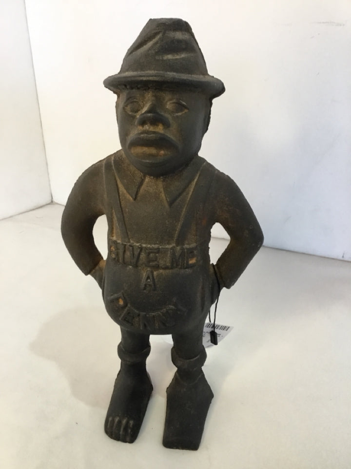 Vintage Black Iron Man Bank