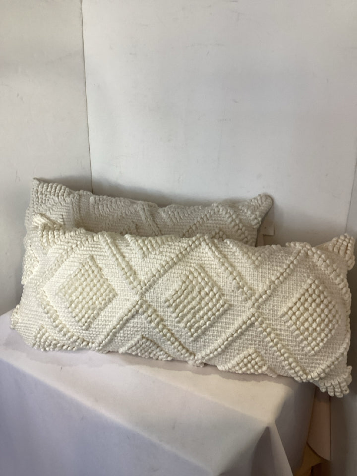 Threshold Pair White Nubby Pillow Set