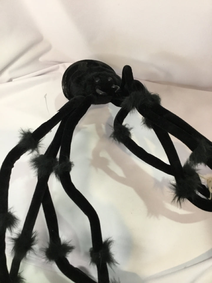 Halloween Black Velour Spider Holiday Item