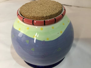 Bella Casa Blue/Multi Ceramic Bank Canister