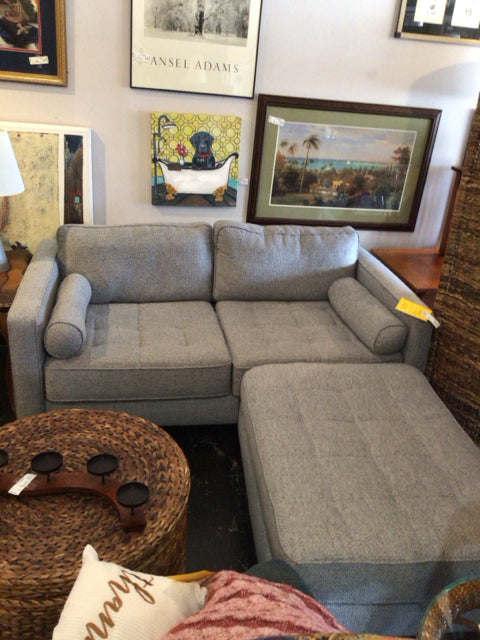 American Signature Polyester Blue/Gray Sectional