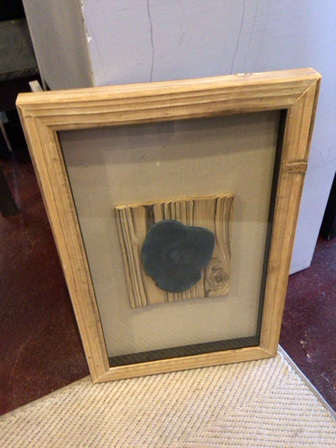 Shadow Box Blue/Tan Stone Framed Art