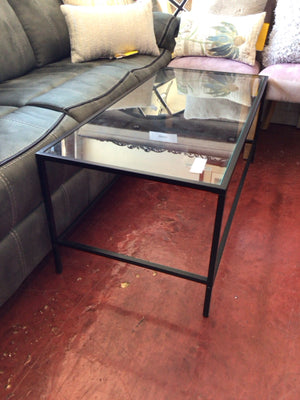 Coffee Glass/Metal Black Table