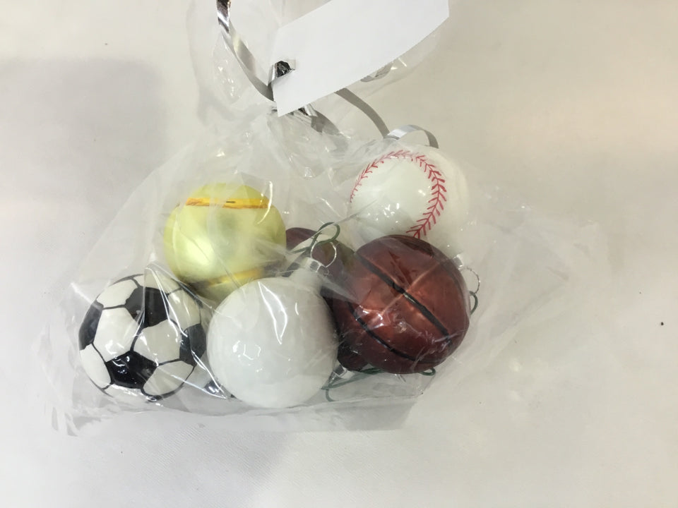 Set of 6 Multi-Color Sport Balls Holiday Item