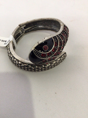 Red/Gray Snake Rhinestone Bracelet