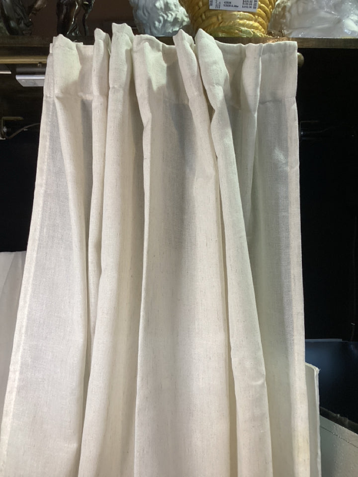 Pole Top Cream Sheer Pair Draperies/Curtains