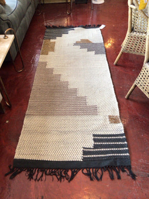 West Elm Wool Geometric Gray/White Rug