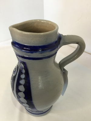 Gray/Blue Stoneware Pitcher