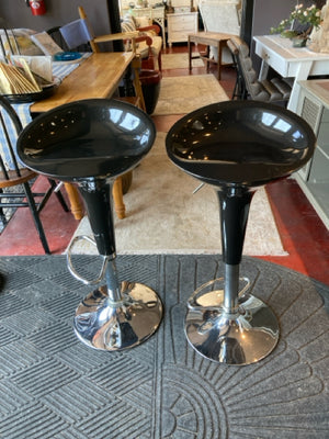 Modern Acrylic Adjustable Pair Black Barstool/Bar Stool
