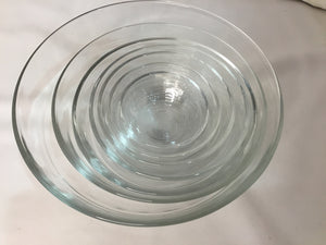 Set of 7 Clear Glass Bowl Set