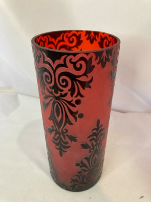 Etched Red Vase