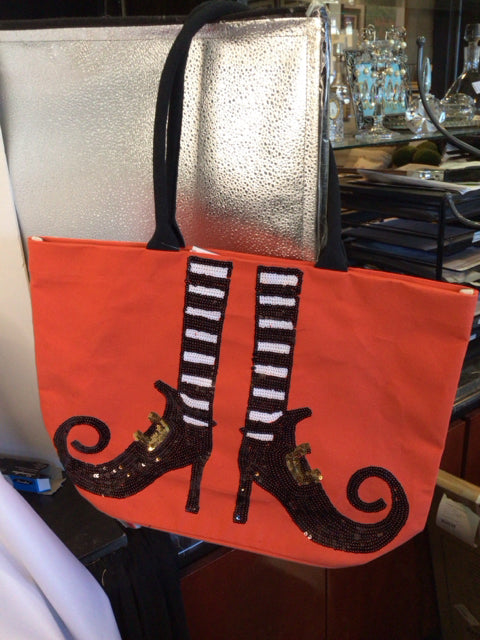 Bag Orange/Black Sequins Shoes Halloween Holiday Item