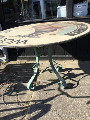 Rustic Metal White/Green Table