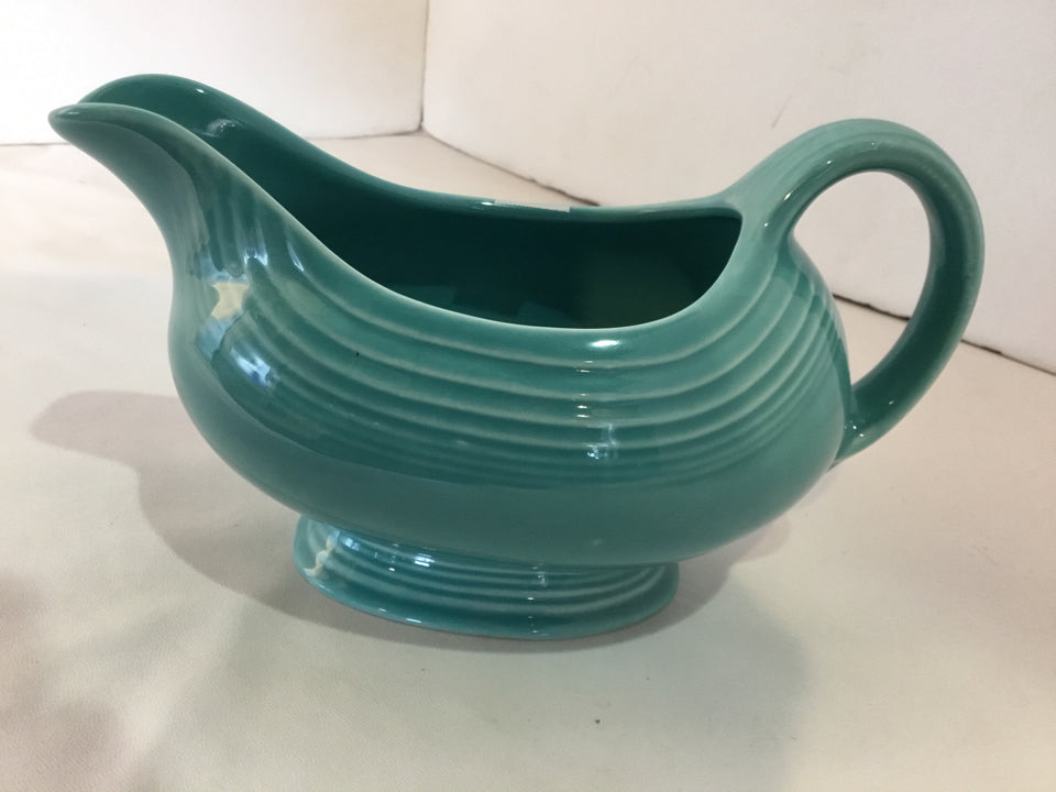 Fiesta Vintage Aqua Ceramic Gravy Boat