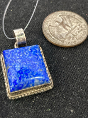 Blue Square Lapis Pendant