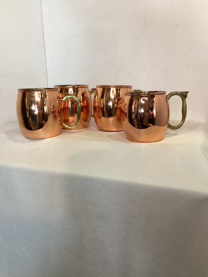 Oggi Set of 4 Copper Mug Set