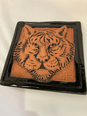 Black/Orange Terracotta Tiger Tile