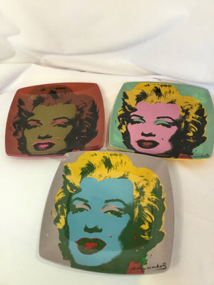 Set of 3 Multi Melamine Marilyn Monroe Plate Set