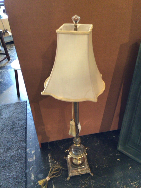 Gold Metal/Glass Stick Lamp