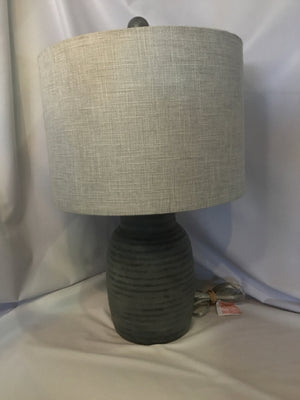 No Brand Santa Grey/Blue Chalkware Beehive Ribbed Lamp