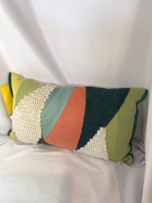 Multi-Color Polyester Patchwork Pillow