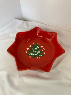 Waechtersbach Serving Red/Green Ceramic Star Christmas Tree Holiday Item