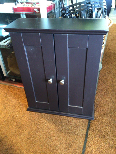 Black Wood 2 Door Medicine Cabinet