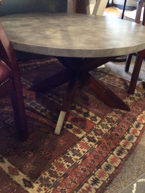 PIER 1 Coffee Plaster Round Gray/Brown Table