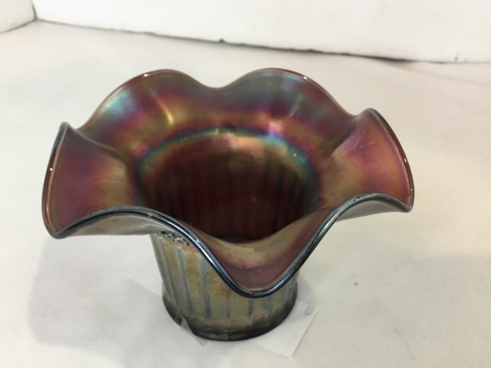 Fenton Wavy Multi Glass Pedestal Bowl