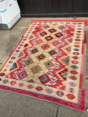 Wool 6 x 8 Cream/Multi Rug